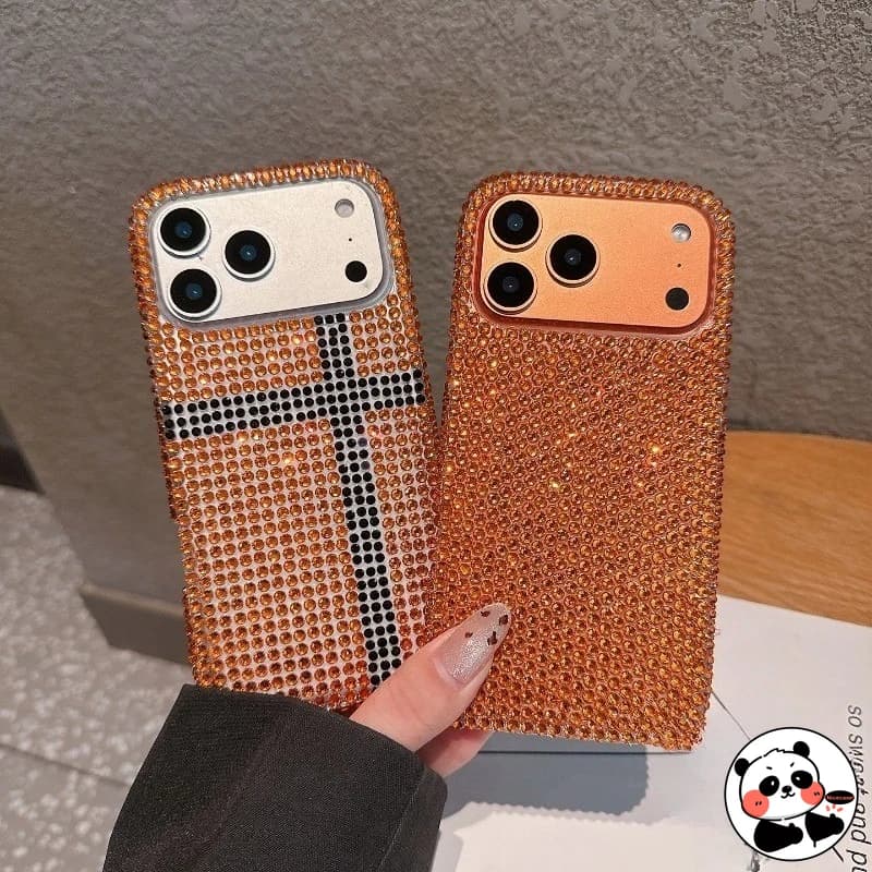 Capas para Xiaomi Poco com strass laranja vibrante, proteção total para vários modelos