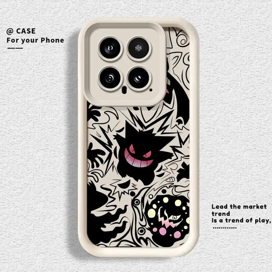Capa branca para Xiaomi Poco F8 com estampa Gengar Monpoke em silicone macio proteção total