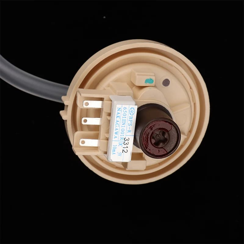 Sensor de nível de água LG BPS-R bege com conector elétrico e detalhes técnicos visíveis