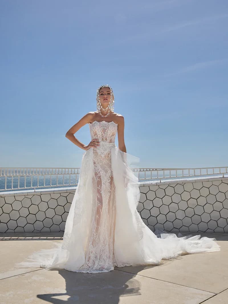 Vestido de novia de encaje 2 em 1 destacáveis 2025 casamento personalizado sob medida vestidos corte sirena novias boda mariage