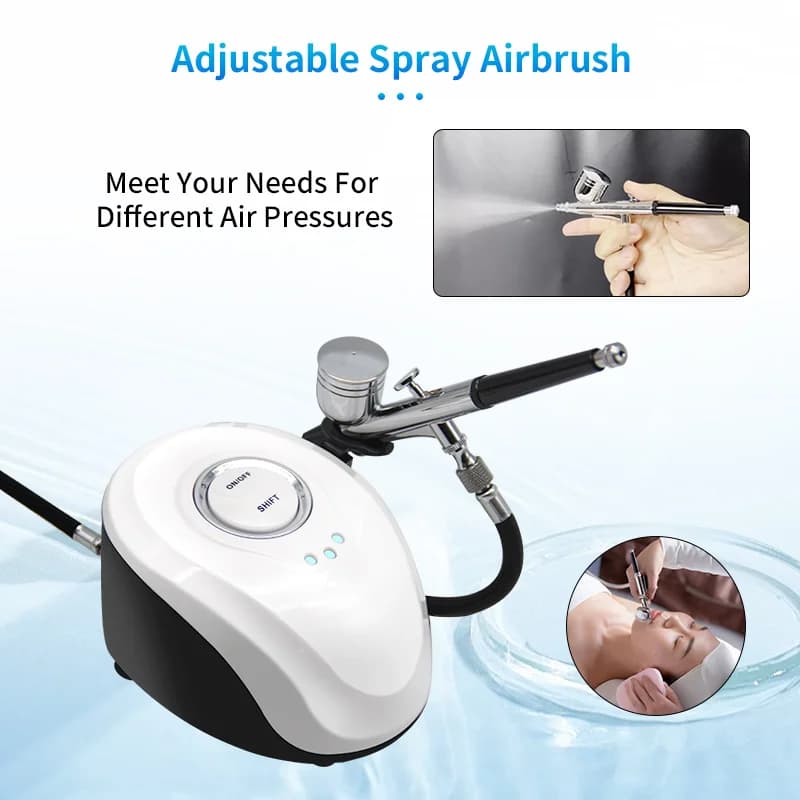 Dispositivo de injeção de oxigênio nano com compressor Nail Art Inkjet Tool Cuidados com a pele Massageador Facial de alta pressão Air Gun Uso doméstico