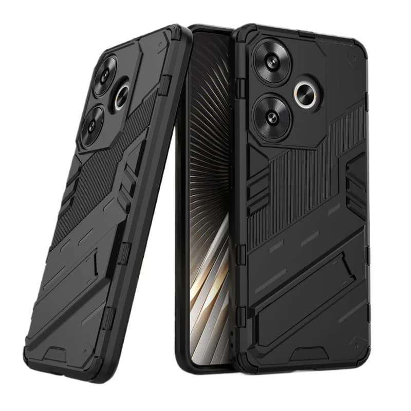Caso armadura à prova de choque para Xiaomi Redmi Turbo 3, tampa traseira, anti-queda, proteger o Kickstand, coque casos