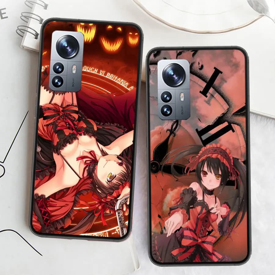 Capas de telefone com design de anime Tokisaki Kurumi para Xiaomi Poco X7 X6 X5 X4 X3 GT NFC M4 M5 Pro 5G M3 MI F6 F5 F4 F3 F2 F1