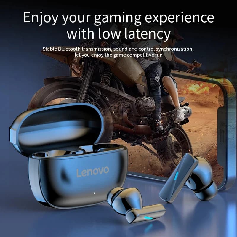Lenovo New Mate 50 TWS Fones de ouvido sem fio Bluetooth intra-auriculares True Sport Headphones HiFI Stereo Game Headset à prova d'água com microfone