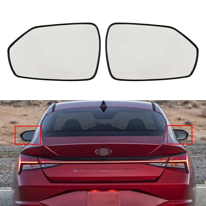 Dois espelhos de vidro convexo aquecido para Hyundai Elantra 2020-2024, azul metálico