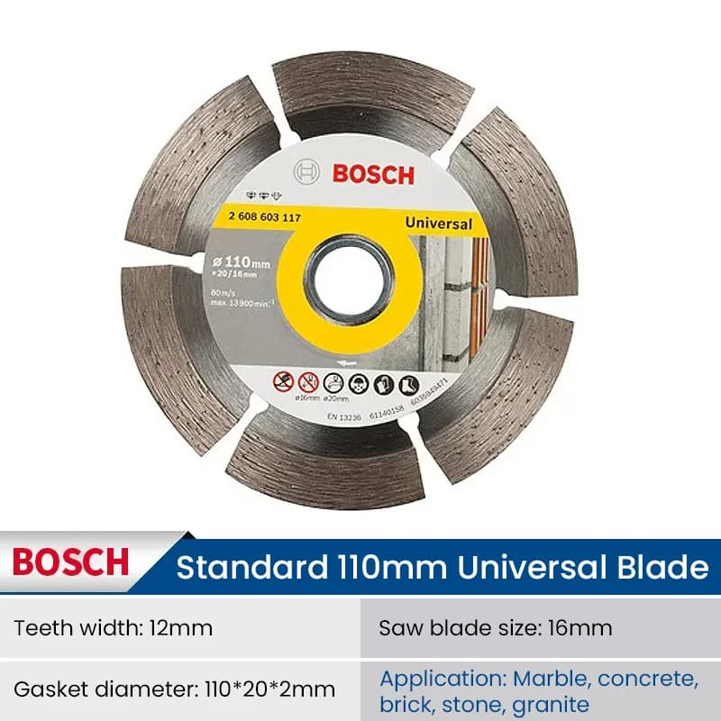 Disco de corte Bosch Universal 110mm para mármore, concreto, tijolo e granito com dentes largos