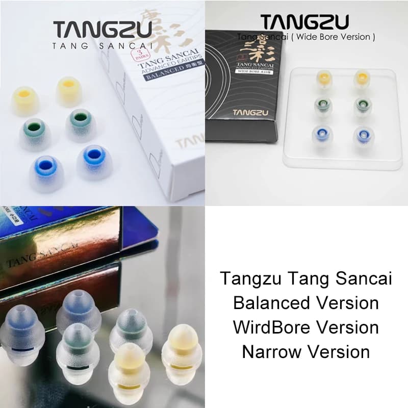 Tangzu Tang Sancai Equilibrado/WirdBore/Narrow Ver. Pontas de fone de ouvido intra-auriculares de silicone 3 pares de acessórios para fone de ouvidoTips Earbuds Earplug