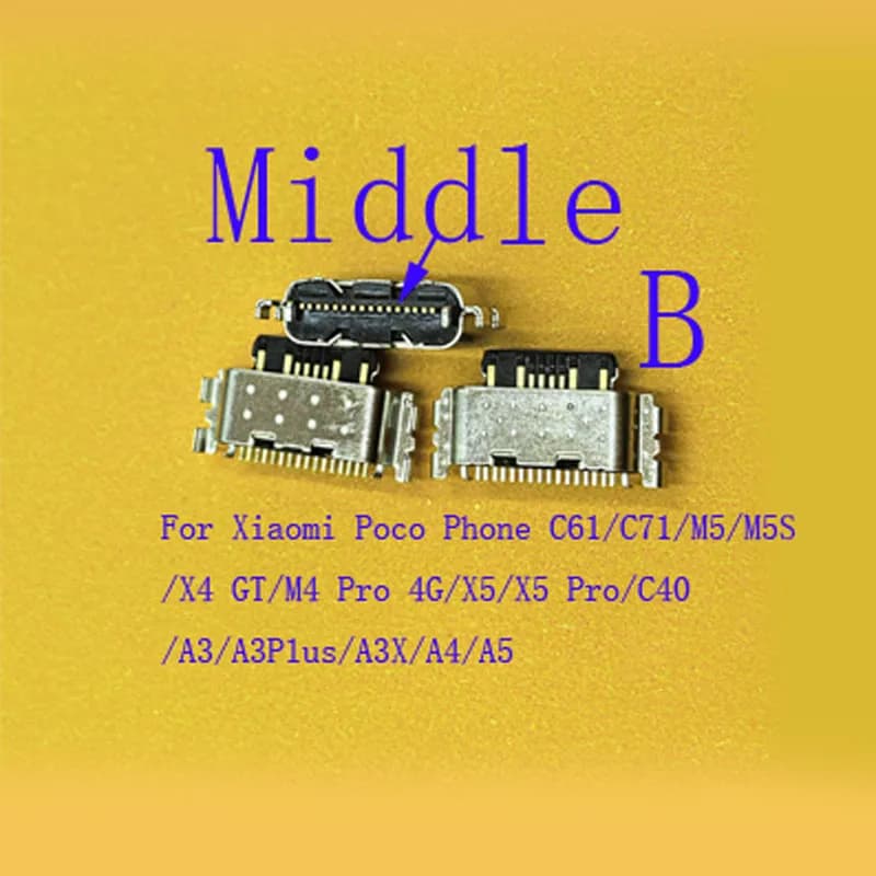 Conector de carregamento USB para Xiaomi Poco C61 C71 M5s X4 GT M4 X5 Pro C40 A3 Plus A3X A4 A5