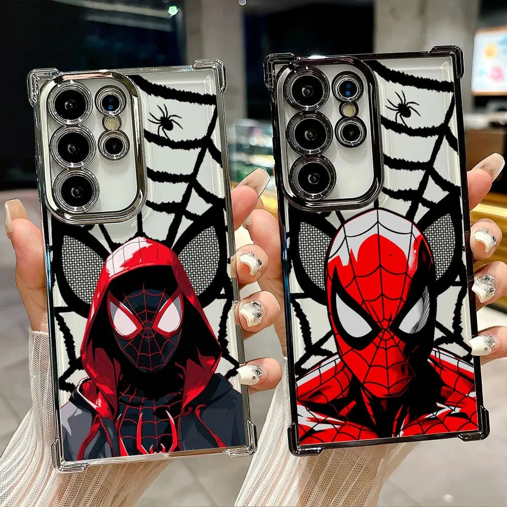Capa de telefone transparente Homem-Aranha Miles Morales para Samsung Galaxy