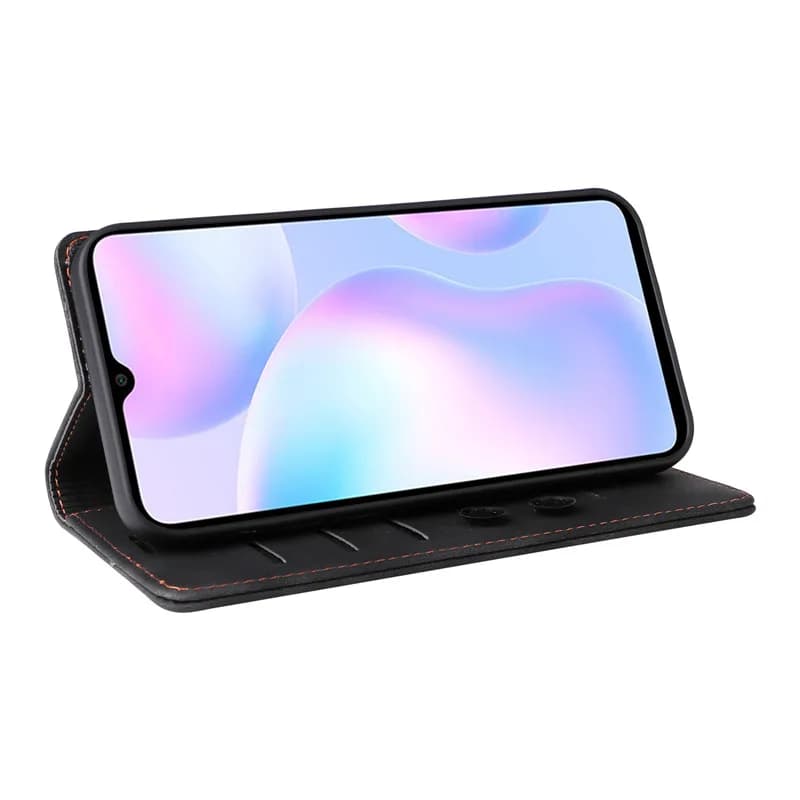 Capa carteira para Poco X3 Pro com suporte para vídeo em couro sintético azul escuro