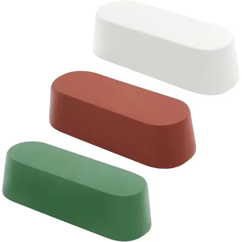 Kit de polimento de metal com três peças, branco, marrom e verde, para polimento de roda de aço inoxidável, joias, conjunto de barras de composto de polimento de alumínio