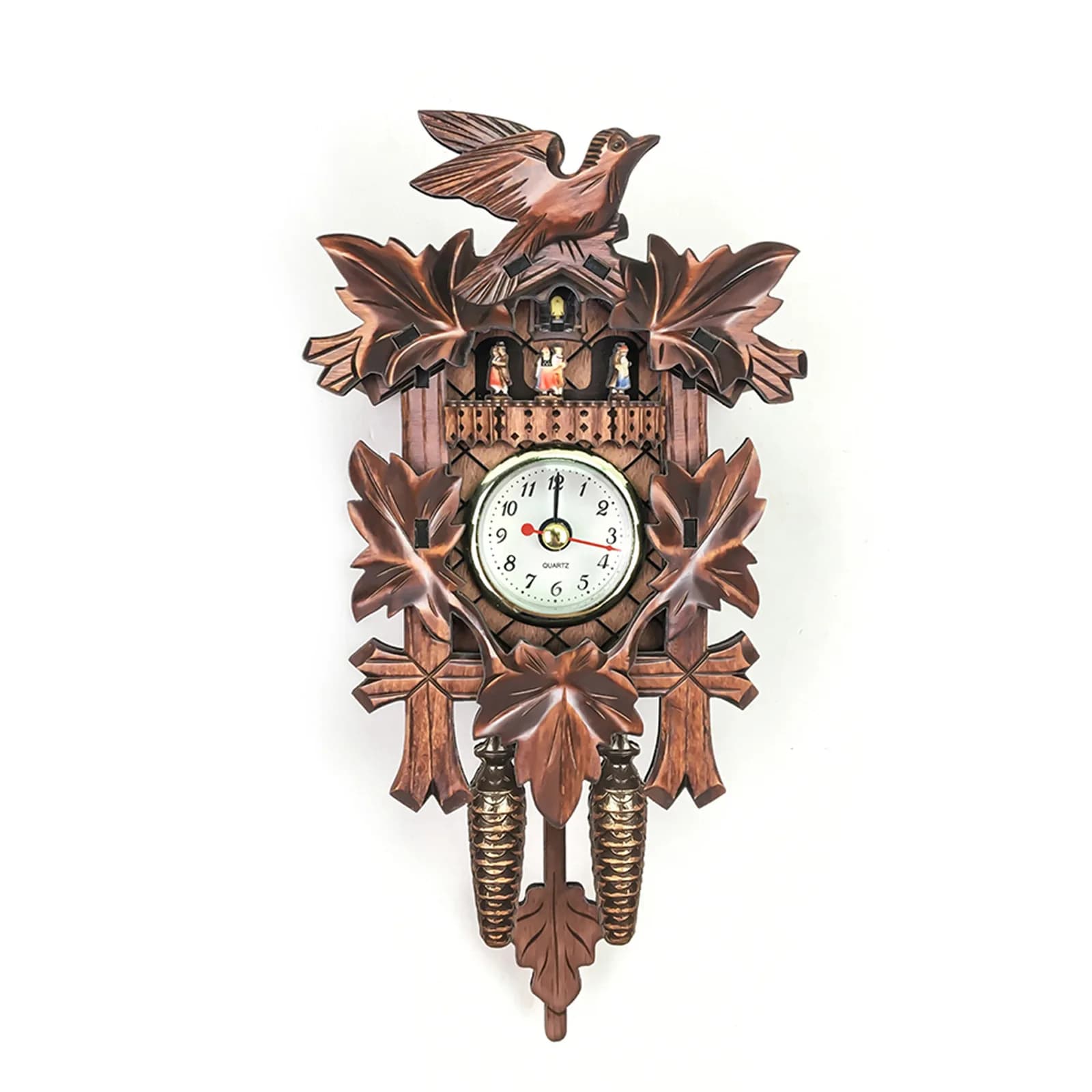 Relógio de parede cuco estilo nórdico vintage, decoração de casa, mostrador branco