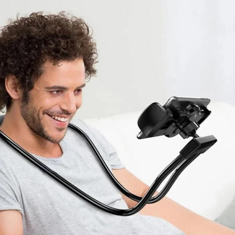 Suporte Flexível para Celular de Pescoço, Suporte Colar Preguiçoso para Cama, Suporte de Telefone com Rotação 360 Graus para iPhone Xiaomi Samsung