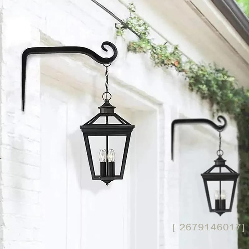 Cesto suspenso para plantas YY26 em ferro preto com suporte decorativo para jardim e casa