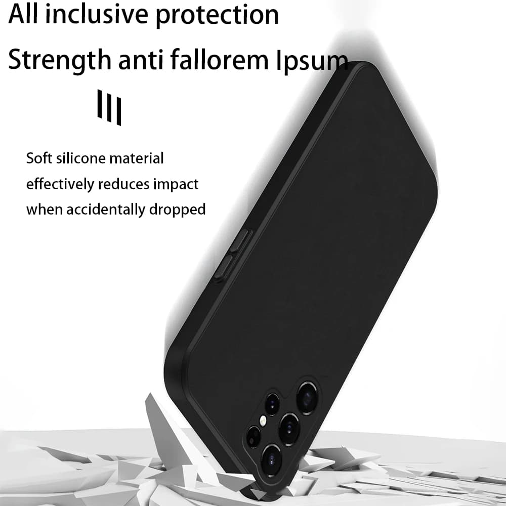 Capa preta para Xiaomi Redmi Note 14 em silicone macio com proteção contra impactos