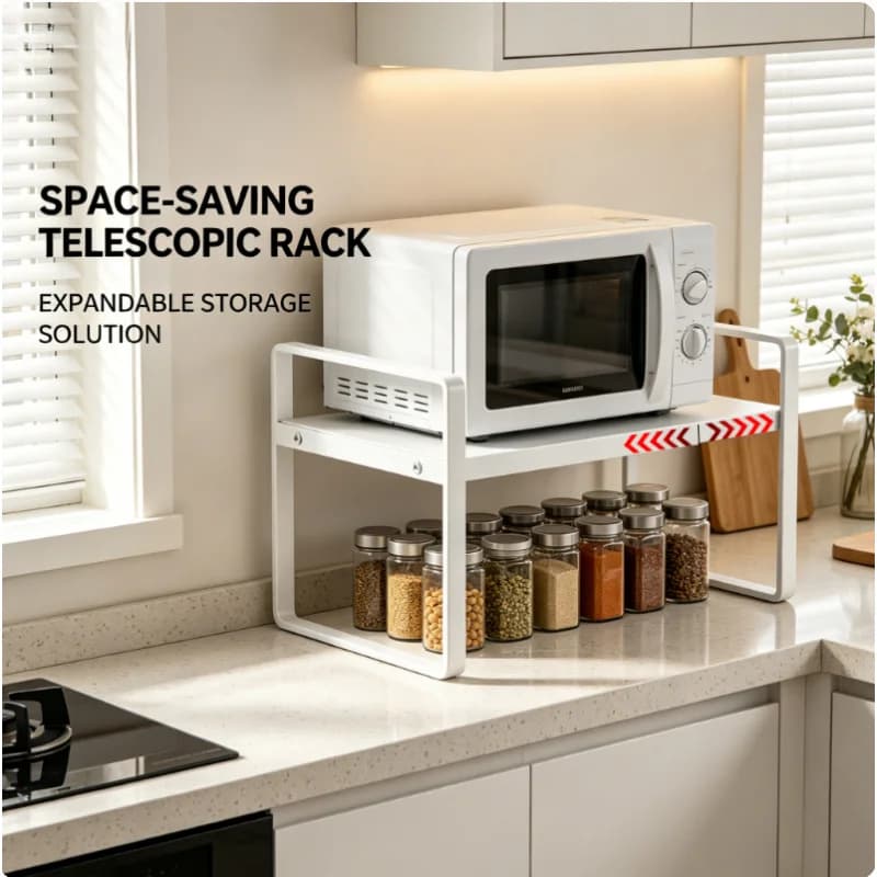 Prateleira de Armazenamento Ajustável e Expansível, Organizador de Armário Multi-Camadas, Grande Capacidade para Cozinha e Rack de Sapatos, Organização Doméstica