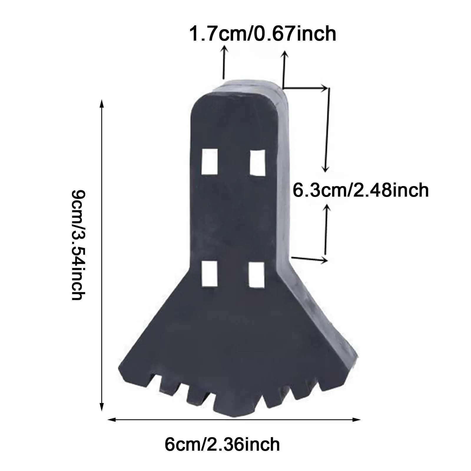 Dimensões da capa preta antiderrapante para pé de escada profissional em borracha kit 4 peças