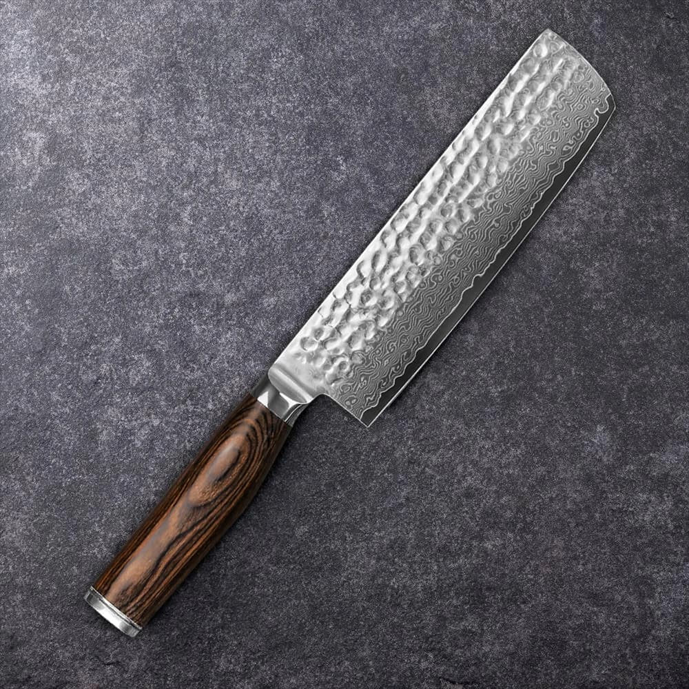 Faca Nakiri Japonesa VG-MAX de 7 Polegadas com Cabo de Pakkawood