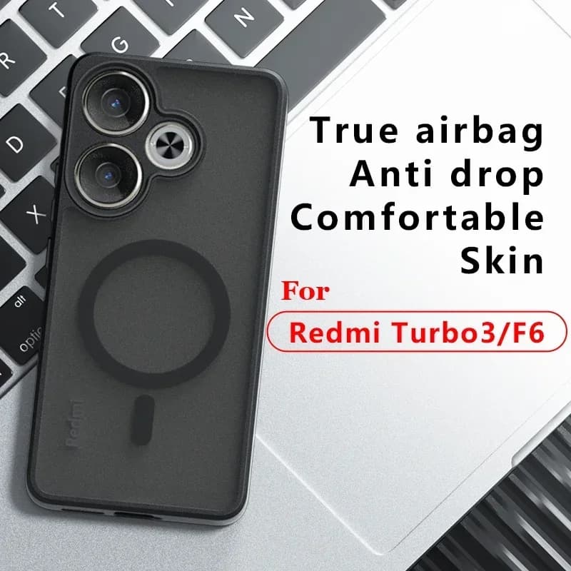 Capa de telefone transparente com design de airbag nos cantos para Xiaomi Poco F6 Redmi Turbo 3