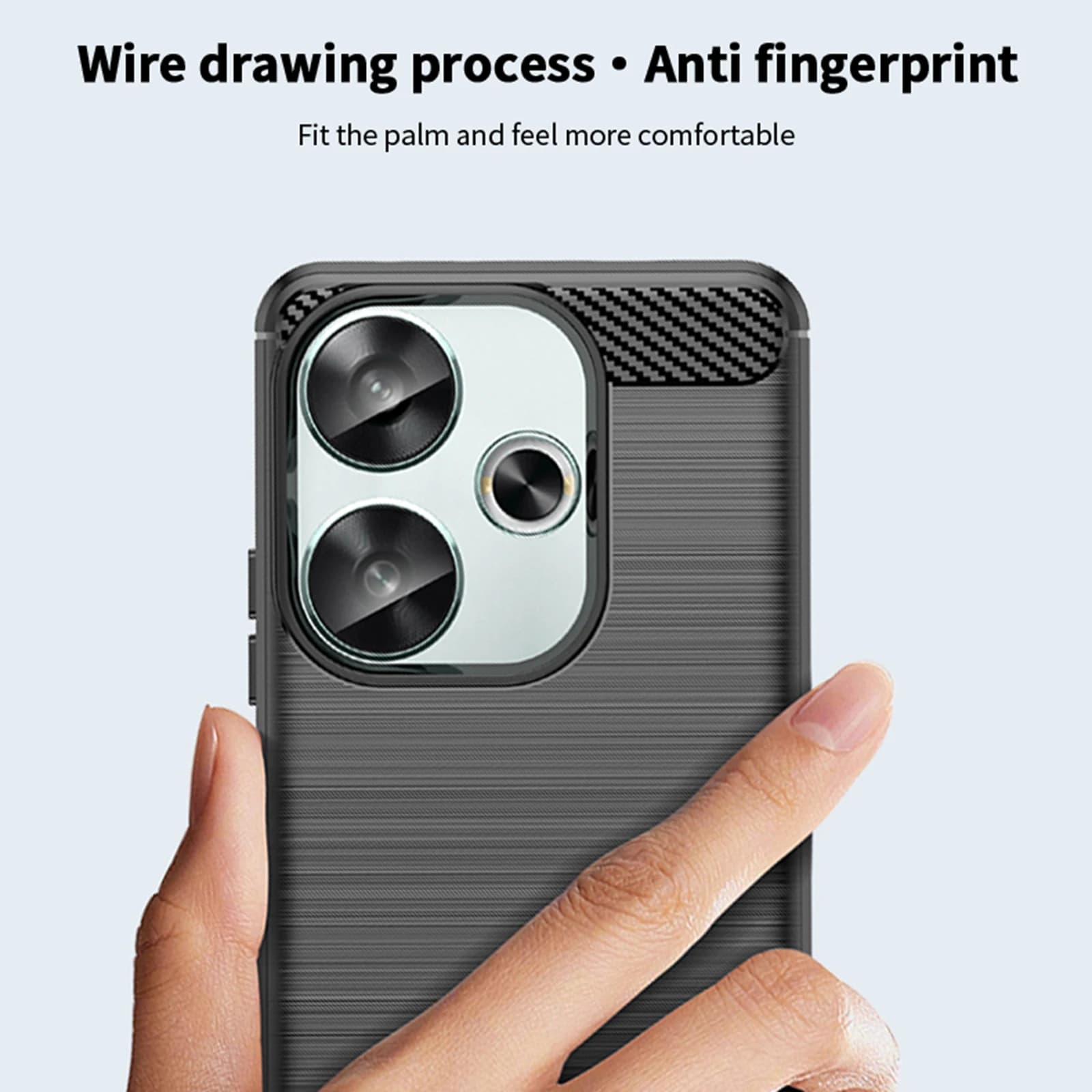 Capa MOFI JK TPU preta para Xiaomi Poco F6 5G com acabamento anti-impressão digital e toque confortável