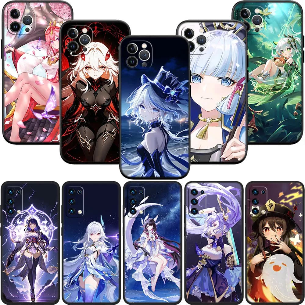 Capa de telefone Soft Shell BF65 Genshin Impact para Xiaomi Poco C40 C50 C51 C55 C65 C71 C75 F3 F5 F6 F7 M2 M3 Pro Ultra