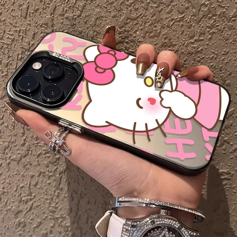 Capa Sanrio Rosa Hello Kitty para Samsung Galaxy A17 A16 A06 A07 A35 A25 A05 A05S A54 A55 A15 A34 A24 A14 A73 A53 A33 A13 A52 A32