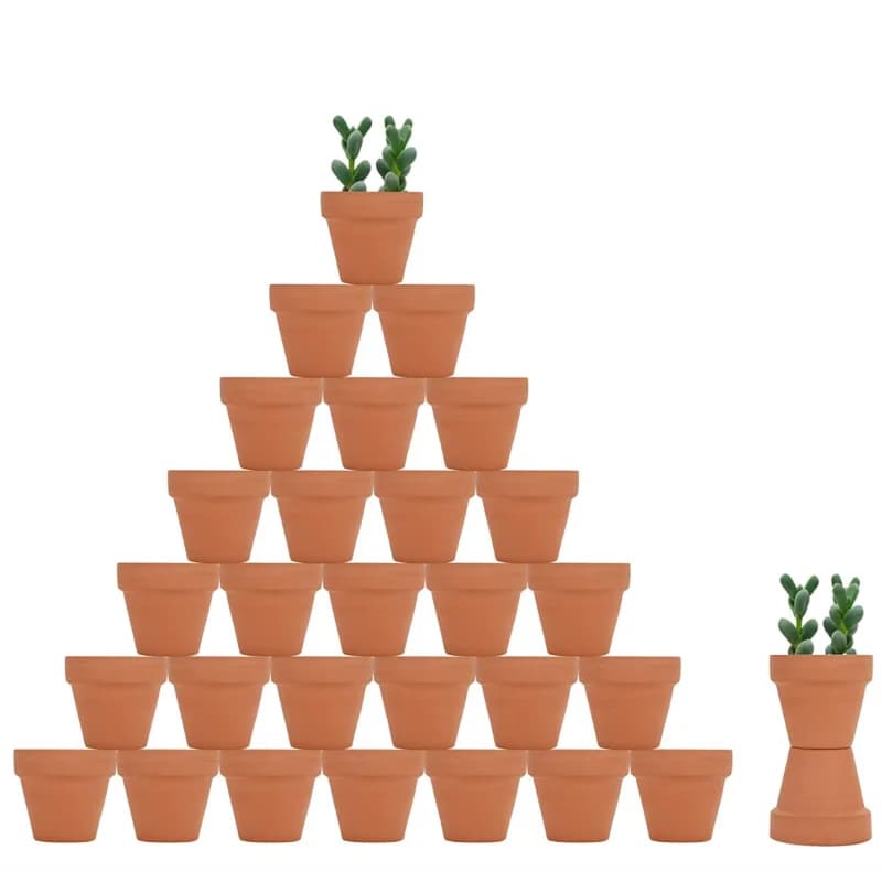 32 vasos de terracota para plantas, pirâmide, 2.2 polegadas, drenagem