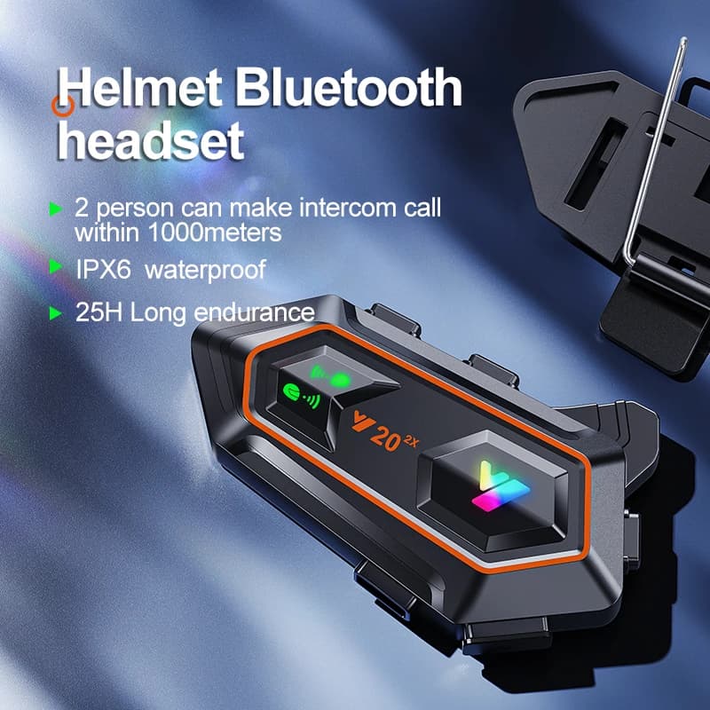 Capacete de motocicleta Bluetooth IPX6 à prova d'água com interfone e fone de ouvido