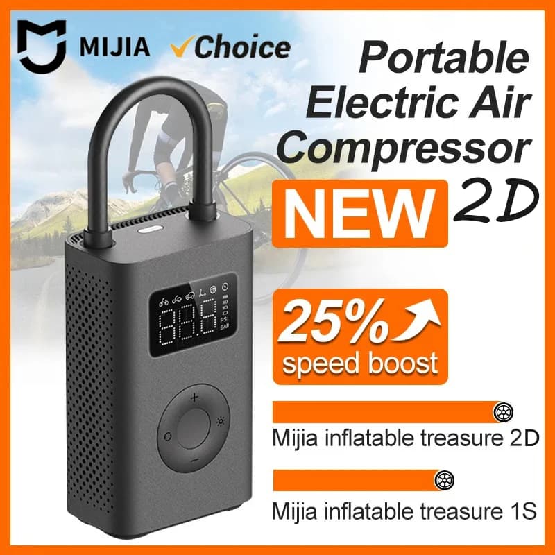 Compressor de Ar Elétrico Portátil MIJIA 2D com 25% de Aumento de Velocidade e 150PSI