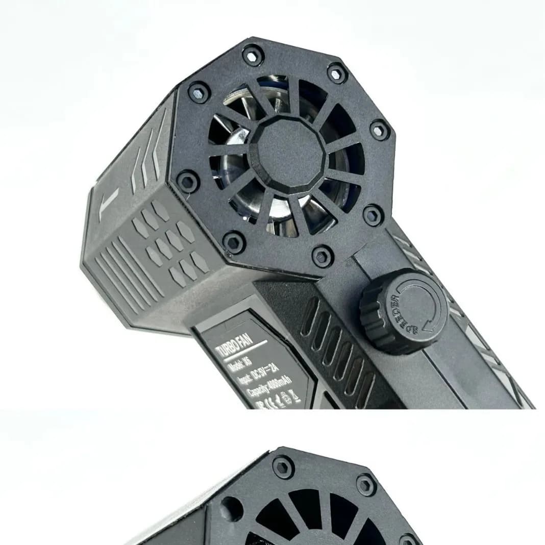 Detalhe do motor e ventilador do secador de cabelo Turbo Ventilador X6 preto