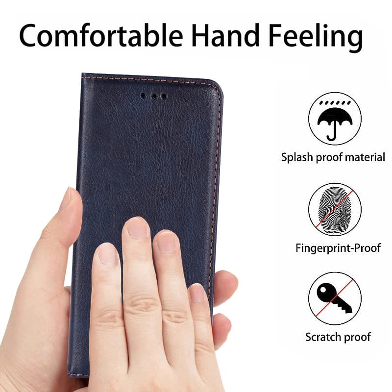 Capa de couro tipo carteira azul para Samsung S23 S22 S21 S20 FE S10 Plus Ultra S10e S9 S8 Note 8 9 10 Plus S7 Edge