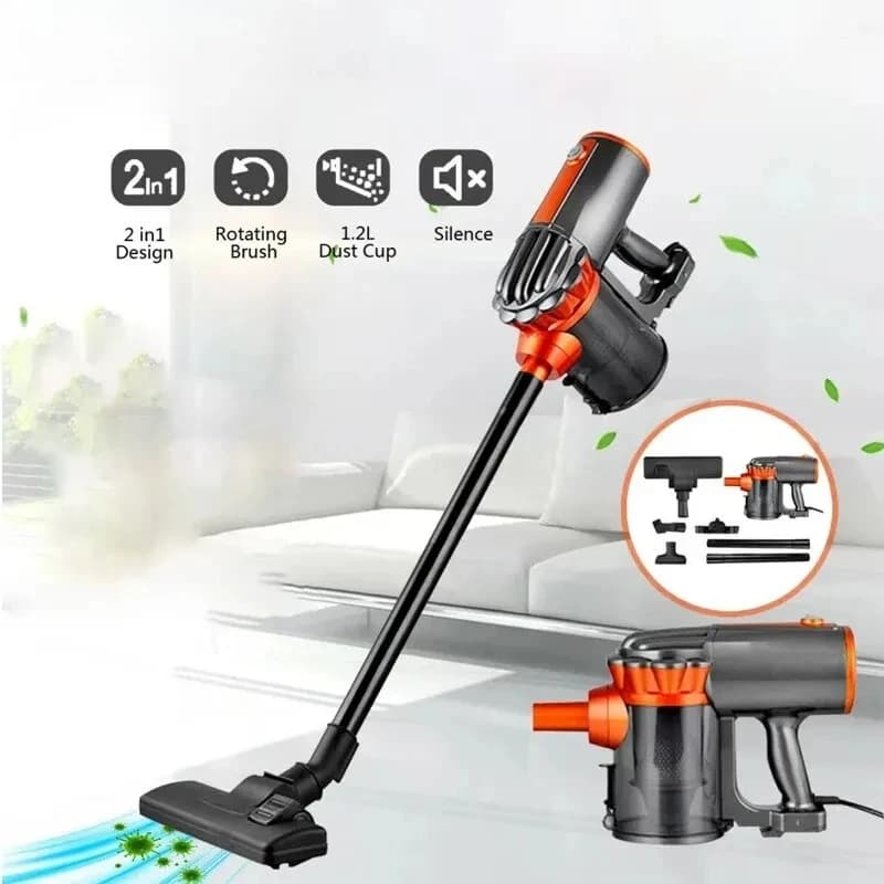 Aspirador de pó com fio multifuncional 2 em 1 com escova rotativa e capacidade de 1,2L