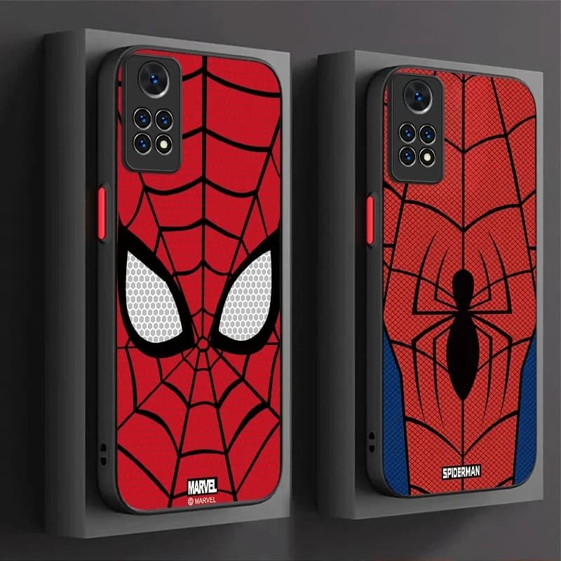 Capa Estilosa Homem-Aranha para Xiaomi Redmi Vermelho Preto Cinza