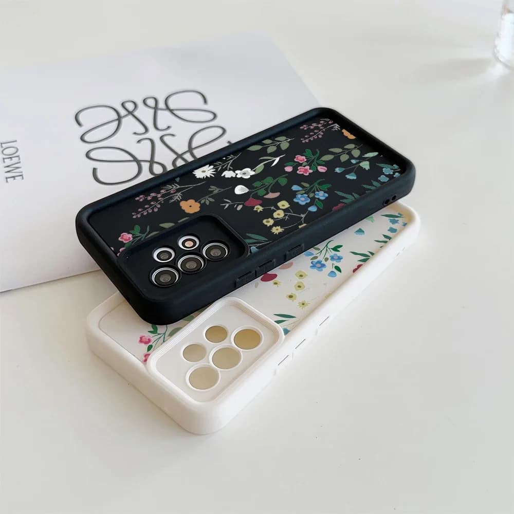 Capa protetora floral para Xiaomi Redmi Note 14, 13, 12 Pro Plus, 11, 10, 12s, 11s, 10s, Redmi 14c, 13c, 12c, 10c Turbo 4, silicone floral