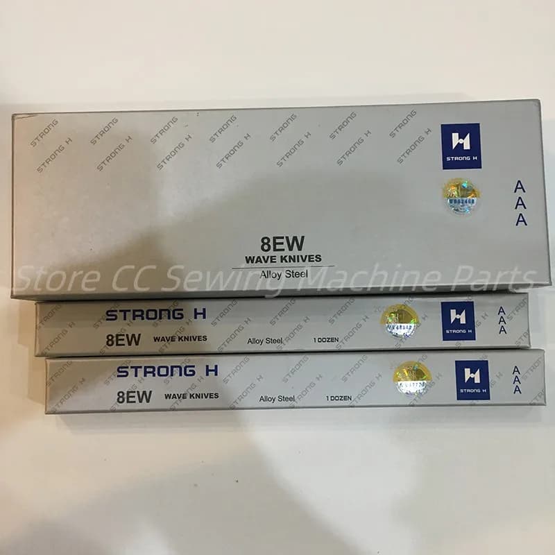 Caixa branca com logo Strong H e texto 8EW Wave Knives, embalagem para facas de aço