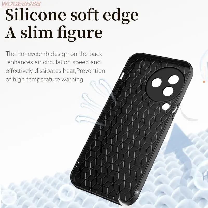 Interior da capa antiderrapante para Xiaomi Mi Poco X3 com borda macia de silicone e design em favo de mel