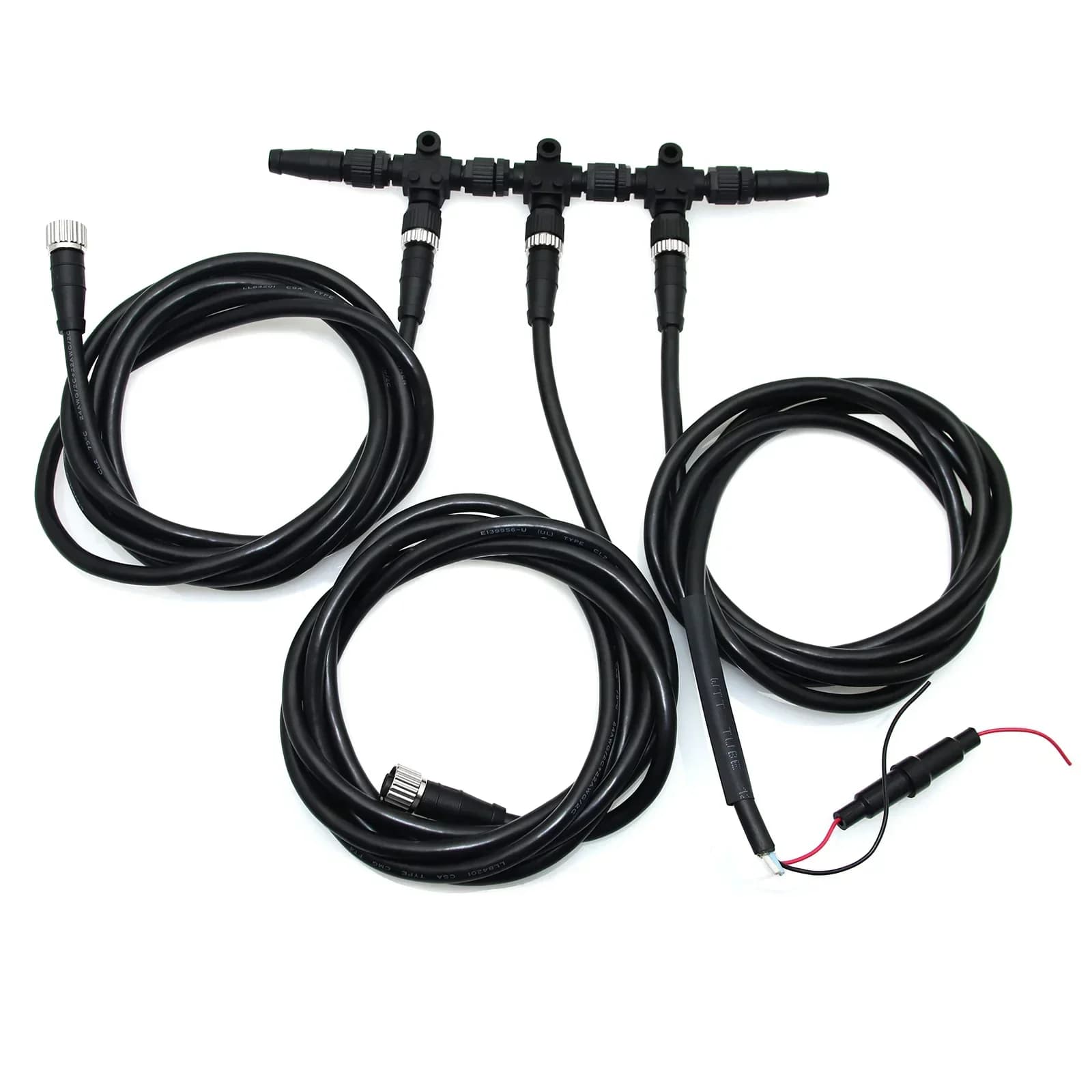 Kit de cabos NMEA 2000 com conectores tipo T e cabos pretos