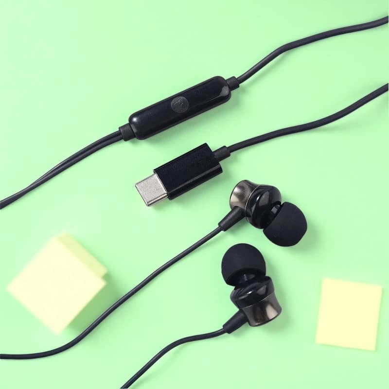 Fone de ouvido intra-auricular com fio USB Tipo C digital com microfone para Motorola