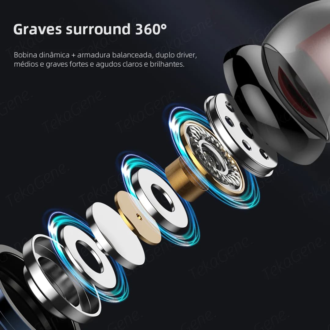 Fones de ouvido USB C de metal com graves potentes, intra-auriculares com redução de ruído, fones de ouvido com fio de 3,5 mm com microfone para Samsung Galaxy iPhone