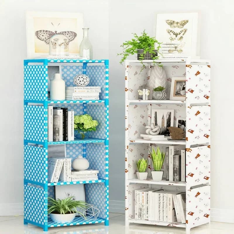 Estante Simples DIY para Crianças, Estante De Montagem Fácil, Estante De Livros, Mobiliário Doméstico, Rack De Detritos, 5 Camadas