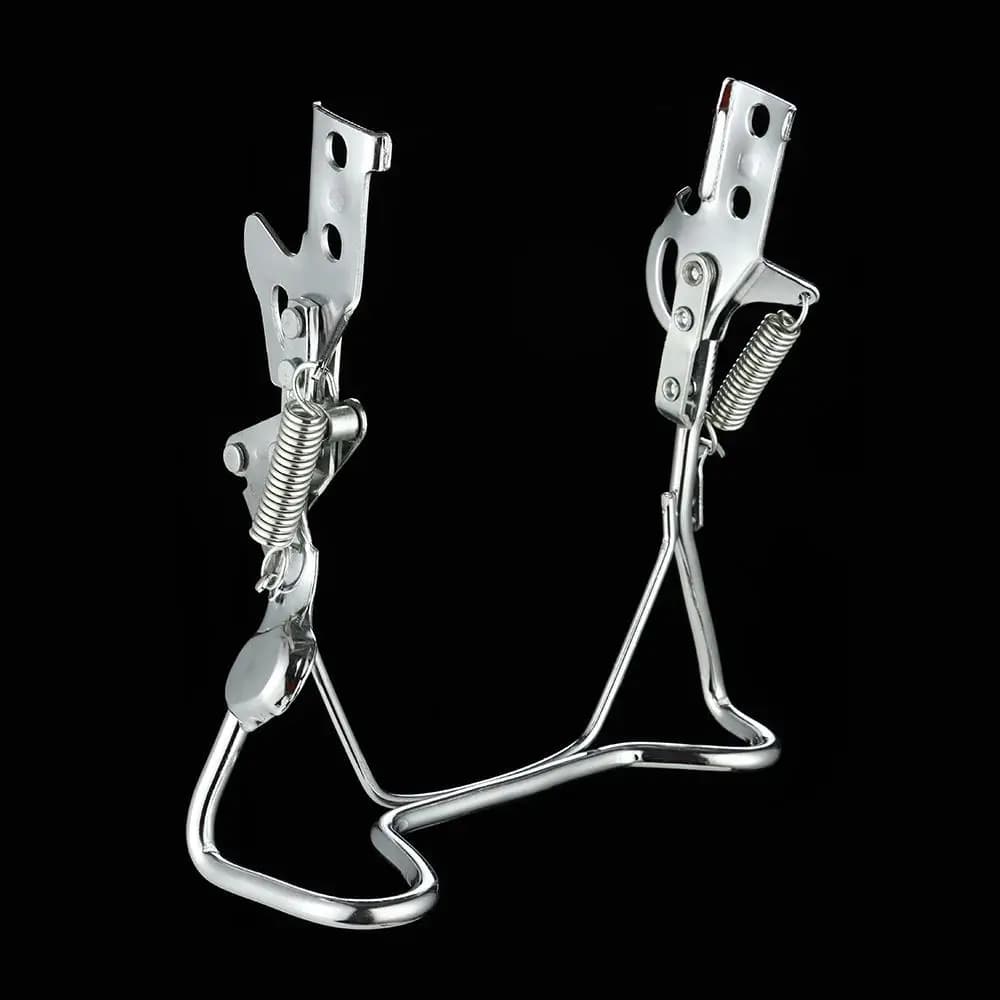 Suporte para bicicleta elétrica Duplo Leg Bike Stand Rack, vermelho e prateado