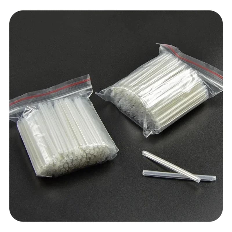 Mangas de proteção transparentes para emenda de fibra óptica 1,2mm x 40mm em pacotes plásticos