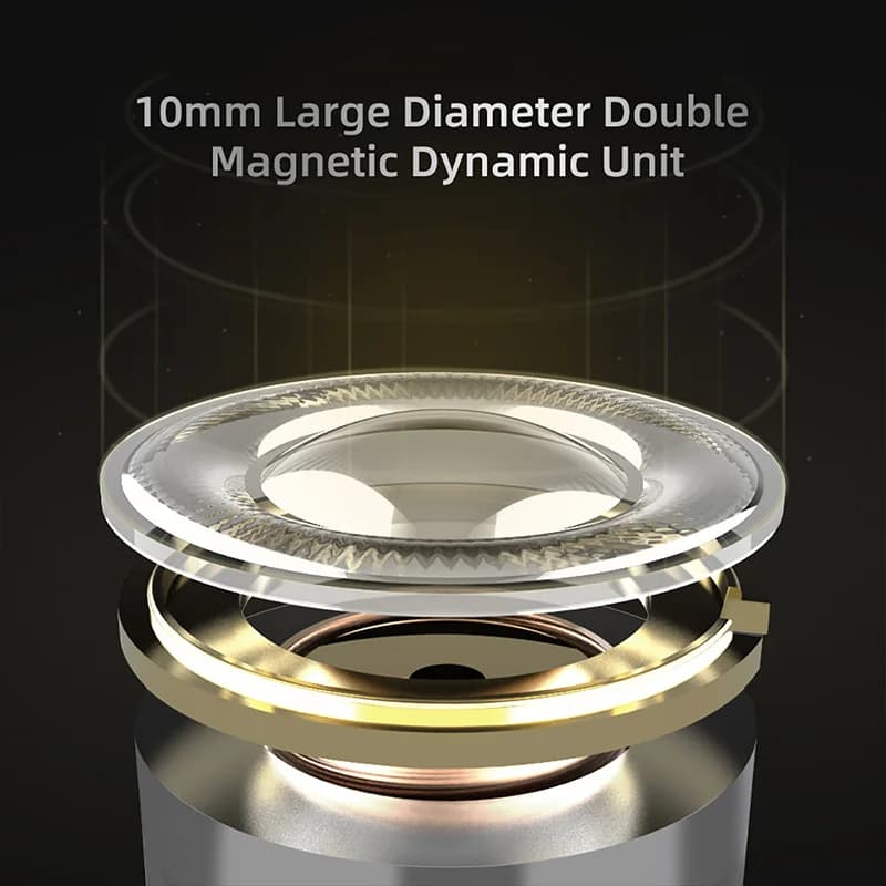 Driver dinâmico magnético duplo de grande diâmetro 10mm do fone de ouvido KZ ZSTX