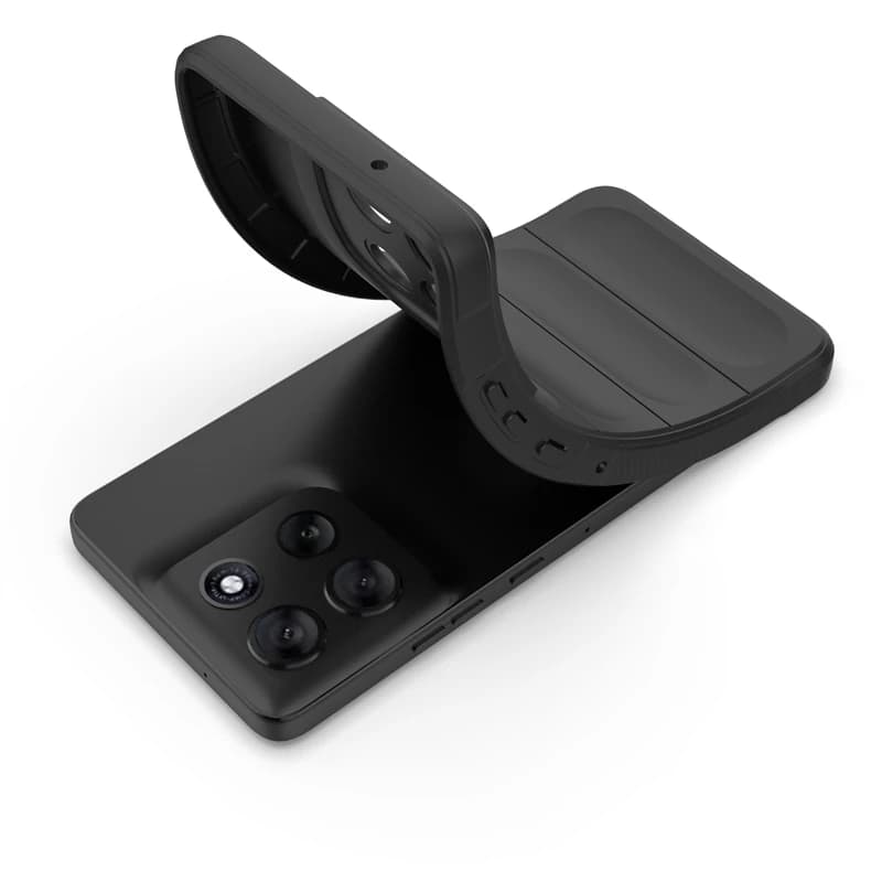 Capa de telefone preta para Motorola Moto G100 Pro, com recortes para câmeras e portas, mostrando a hora 11:35.