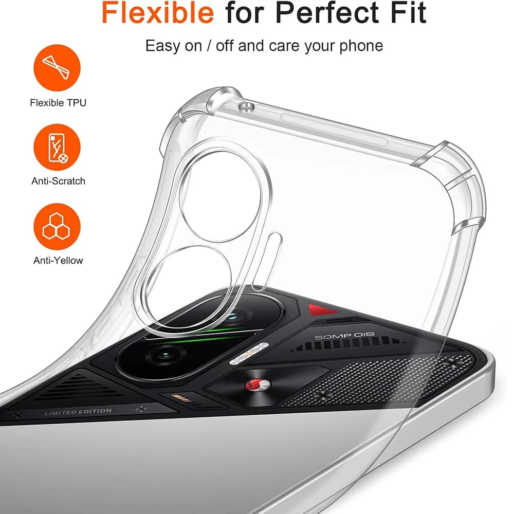 Capa de silicone transparente para Xiaomi com recortes para câmeras e botões