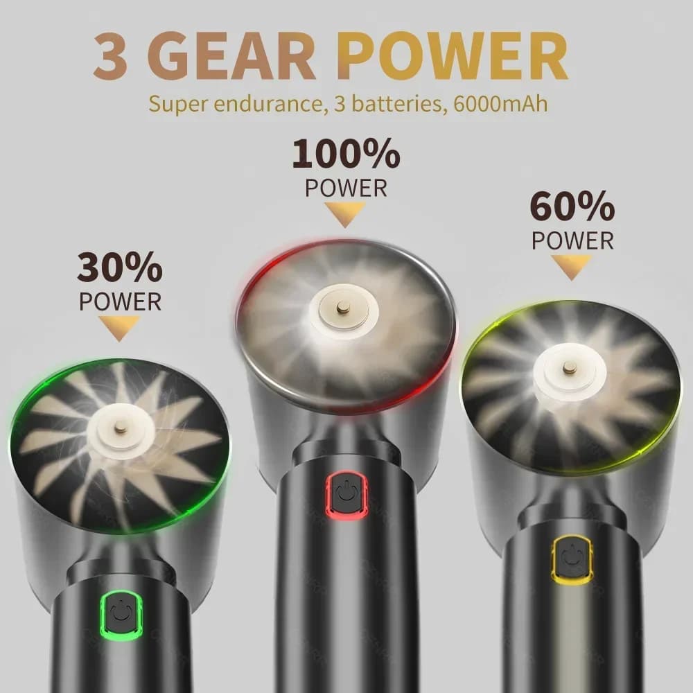 Aspirador portátil para carro CENRR com 3 níveis de potência ajustável e luzes indicadoras coloridas