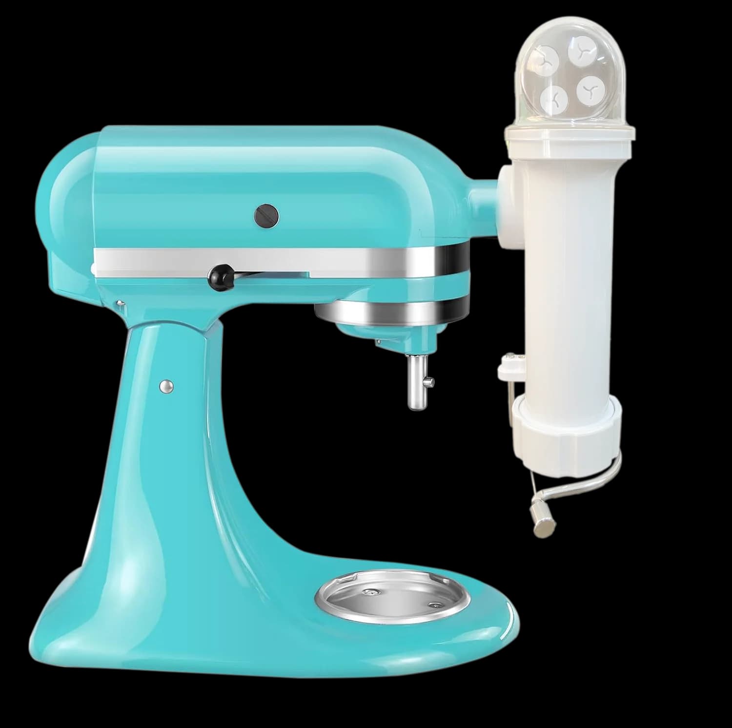 Máquina de fazer macarrão Kitchenaid 5 em 1 turquesa com acessório branco de plástico para misturadores de suporte