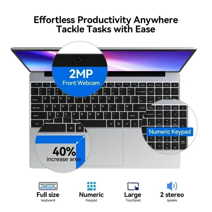 LENO NOVO Laptop Ultra Slim de 15,6'' 32GB RAM 2TB SSD Intel Core i7-8650U Windows 11 Tela FHD 1920*1080 Notebook para Jogos e Escritório