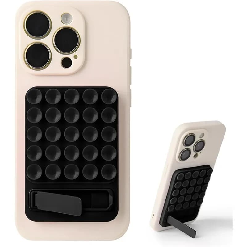 Capa traseira de telefone rosa com suporte de sucção forte para iPhone 15, 14, 13, 12, 16 Pro Max Plus e Samsung S25, S24 Ultra.