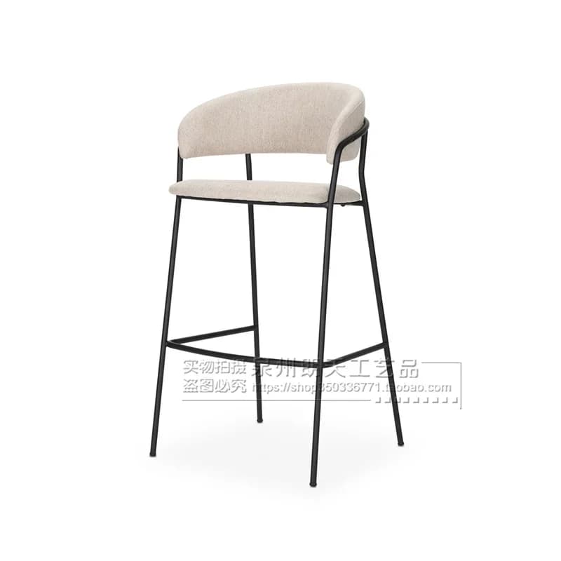 Cadeira de bar moderna branca, estilo nórdico, confortável, alta, cozinha, café da manhã, recepção, cadeiras de jantar, móveis para casa mq50by3